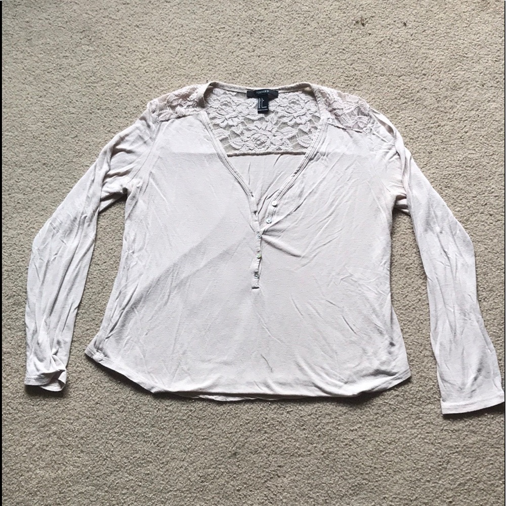 Forever 21 women’s  Large beige blouse